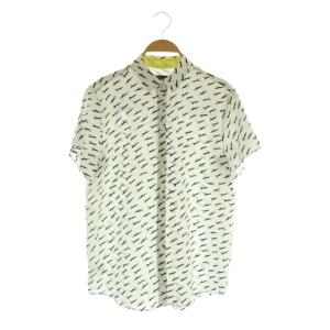 総柄 半袖 シフォンブラウス シャツ 40 ホワイト /MY OS