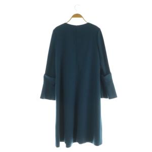 ADORE ウールスムースAラインワンピース ロング 長袖 36 ブルー /MY OS
