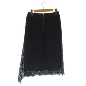 ADORE オーシャンレーススカート ロング ラッフル 36 ネイビー /MY OS