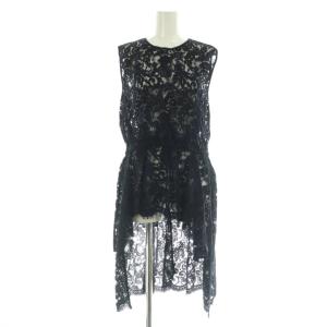 ノースリーブ レースブラウス バックロング フィッシュテール 38 ネイビー /MY OS