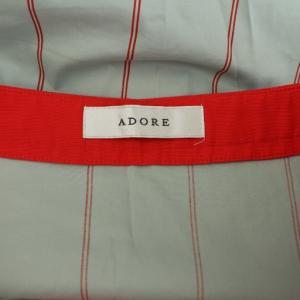 ADORE ブライトカラーストライプスカート ロング フレア 36 グレー /MY OS