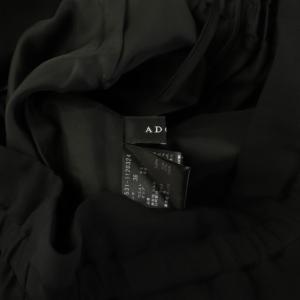 ADORE シルク シフォン ティアードスカート ロング リボン 36 ブラック /MY OS