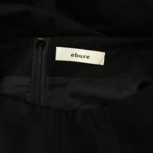 ebure リネンビスヘリンボーン ロングスカート フレア 36 ブラック /MY OS