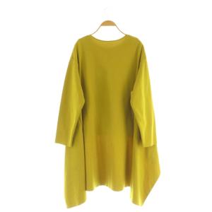 ADORE ファインコットンニットプルオーバー フィッシュテール 長袖 38 マスタード /MY OS