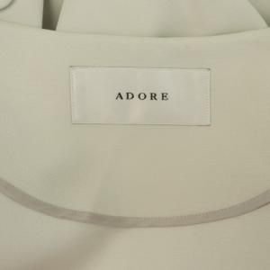 ADORE ノーカラージャケット ショート 八分袖 袖ボタン 36 ライトグレー /MY OS