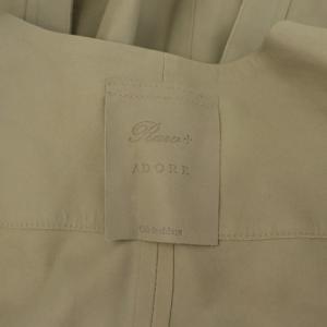 ADORE RAWTUS フレアレザージャケット やぎ革 七分袖 ノーカラー 38 グレージュ /MY OS
