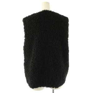 IENA 23AW フェイクファーベスト ジップアップ ブラック /HK OS