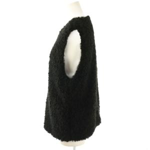 IENA 23AW フェイクファーベスト ジップアップ ブラック /HK OS
