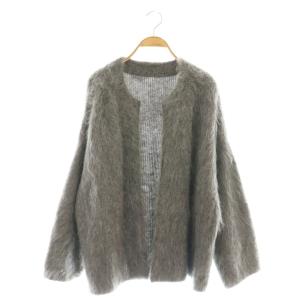 24AW PORTMIX クルーネック カーディガン モヘヤ ヘアリー グレー