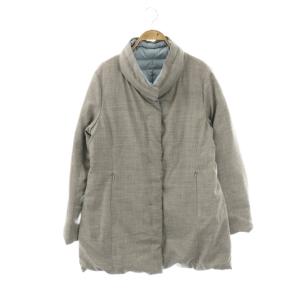 Aquascutum リバーシブル ダウンコート ダウンジャケット アウター 10 グレー ライトブルー /DF OS