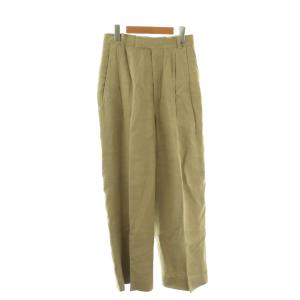 フィービー期 リネン2タックパンツ ワイドパンツ 36 ベージュ /DF OS