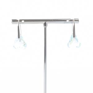 SWAROVSKI ドロップピアス 青 ブルー シルバー色 /SR