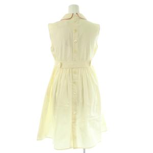 miumiu ノースリーブワンピース ミニ コットン 36 アイボリー /NR OS