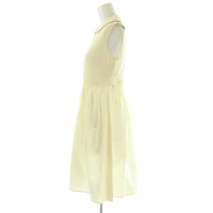 miumiu ノースリーブワンピース ミニ コットン 36 アイボリー /NR OS