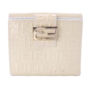 ズッカ柄 エンボス 2つ折り財布 クリーム /SR OH