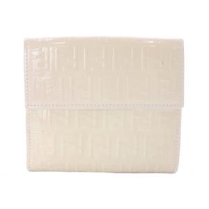 FENDI ズッカ柄 エンボス 2つ折り財布 クリーム /SR OH
