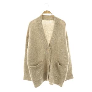Alpaca Lurex Cardigan カーディガン ニット 長袖 ウール混 ベージュ /NR OS