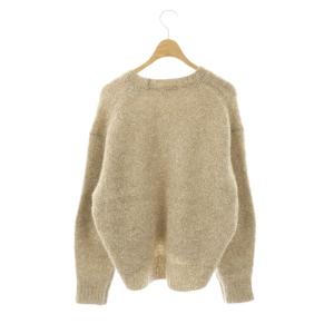 NE QUITTEZ PAS! Alpaca Lurex Pullover ニット セーター 長袖 ウール混 ベージュ 011232ZD1