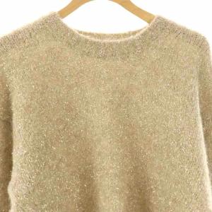 NE QUITTEZ PAS! Alpaca Lurex Pullover ニット セーター 長袖 ウール混 ベージュ 011232ZD1