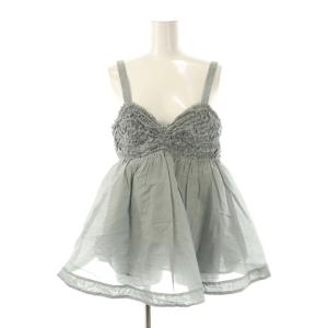 25SS Cotton Organza Frilled Cami Top ブラウス キャミソール グリーングレー