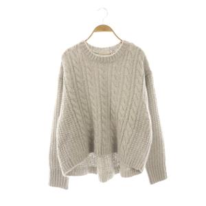 Wool Mohair Aran Pattern Pullover ニット セーター ライトグレー /DO