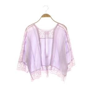 CAMBRIC LACE TOP ブラウス 長袖 ラベンダー /DO OS SH