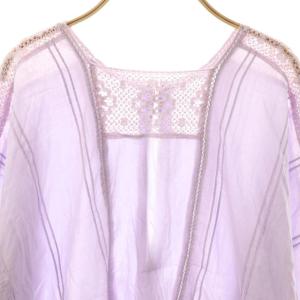 NE QUITTEZ PAS! CAMBRIC LACE TOP ブラウス 長袖 ラベンダー /DO OS SH