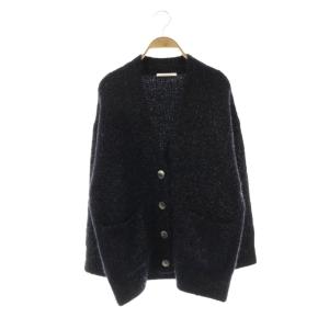 Alpaca Lurex Cardigan カーディガン ニット 長袖 ウール混 紺 /NR OS SH