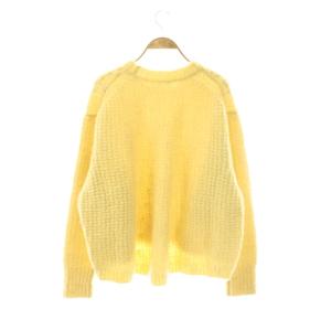 NE QUITTEZ PAS! Wool Mohair Aran Pattern Pullover ニット セーター ケーブル イエロー