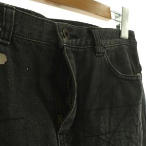 Hysterics クラッシュデニムロングスカート タイト ダメージ加工 ジッパーフライ コットン S グレー /NR OS