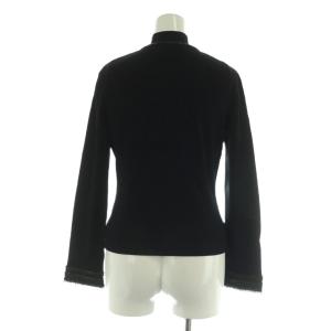 Harrods ビーズ刺繍 フリル アンサンブルニット カーディガン ハイネックノースリーブカットソー ブラック /MY