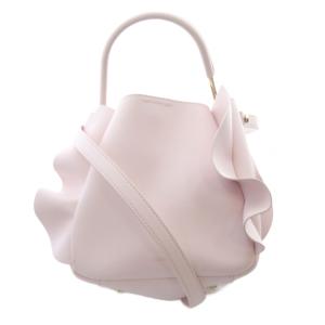 24AW ワンハンドルフリルバッグ ショルダーバッグ 2way ハンドバッグ フェイクレザー ピンク /SR