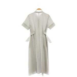 ANAYI 25SS サッカーストレッチサイドベルト ワンピース 34 グレー
