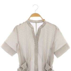 ANAYI 25SS サッカーストレッチサイドベルト ワンピース 34 グレー