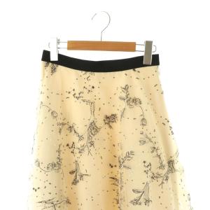 CELFORD 24AW バリエーションチュールフレアスカート ロング 36 ライトベージュ /HK OS