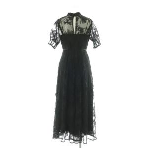 FRAY I.D コードエンブロイダリードレス ワンピース ロング 五分袖 チュール 0 ブラック /MY OS