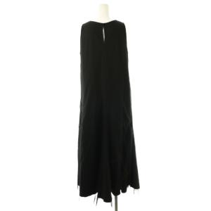 JILL STUART 24SS チュールレイヤードAラインワンピース ロング ノースリーブ 2 黒 /NR OS