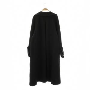 JILL STUART 23AW 裏起毛ダブルクロスコート ロング S ブラック /HK OS