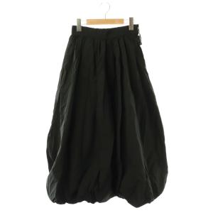 24SS タフタバルーンスカート ロング フレア ナイロン 2 黒 092-4120023 /NR OS
