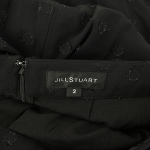JILL STUART ミラシャインドットスカート ロング フレア 2 ブラック /MY OS