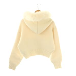 SNIDEL 24AW ファーニットフーディ パーカー クロップド 0 アイボリー /DF OS