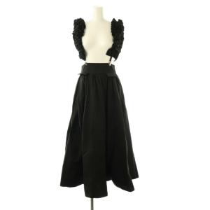 24AW フリルサスぺ付きボリュームスカート ロング 0 ブラック /HK OS