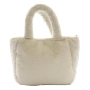 FEILER ラブラリーバイ LOVERARY BY ラブラリーロゴフェイクファーハンドバッグ 白 ホワイト /SS