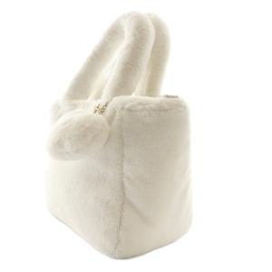 FEILER ラブラリーバイ LOVERARY BY ラブラリーロゴフェイクファーハンドバッグ 白 ホワイト /SS