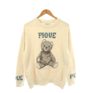 23AW ベビモコベアJQDプルオーバー ニット セーター M オフホワイト マルチカラー /DO OS