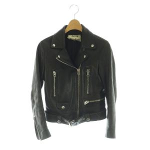 MOCK ダブル ライダースジャケット 32 ブラック