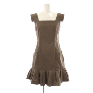 リトルフリルドレス ワンピース ひざ丈 38 ブラウン 27095 /DF OS