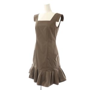 FOXEY NEW YORK リトルフリルドレス ワンピース ひざ丈 38 ブラウン 27095 /DF OS