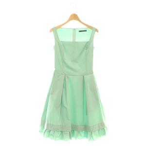 ノースリーブ ワンピース スクエアネック 38 ライトグリーン /CX OS