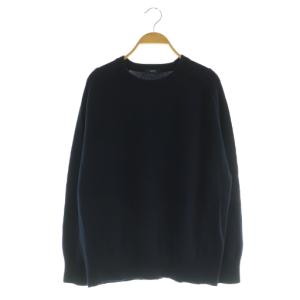 カシミアニット セーター 長袖 クルーネック F ネイビー /MY OS
